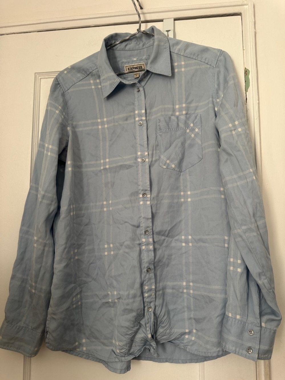 Express Blue & White Button-Up Shirt - Preloved